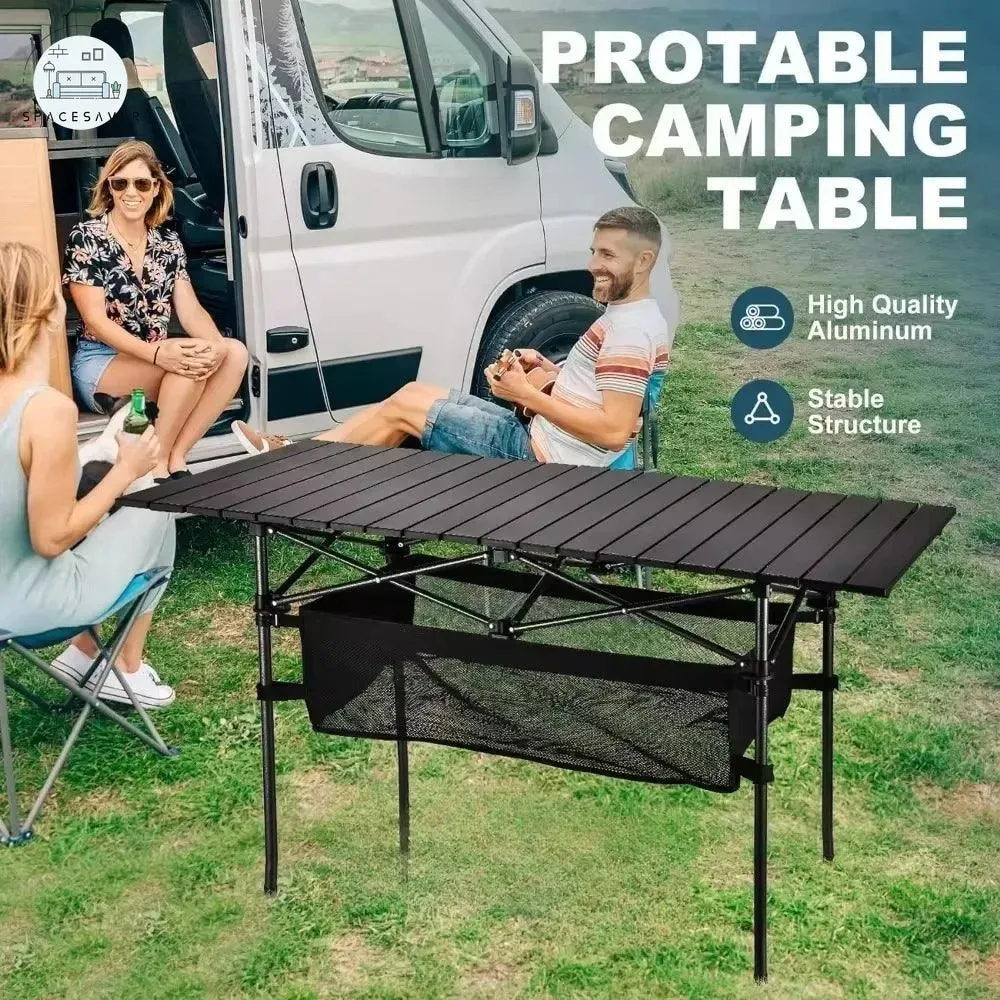 Portable Folding Picnic Table | Lightweight Egg Roll Table | Camping Outdoor Desk