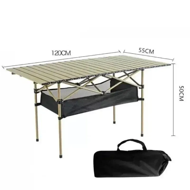 Portable Folding Picnic Table | Lightweight Egg Roll Table | Camping Outdoor Desk