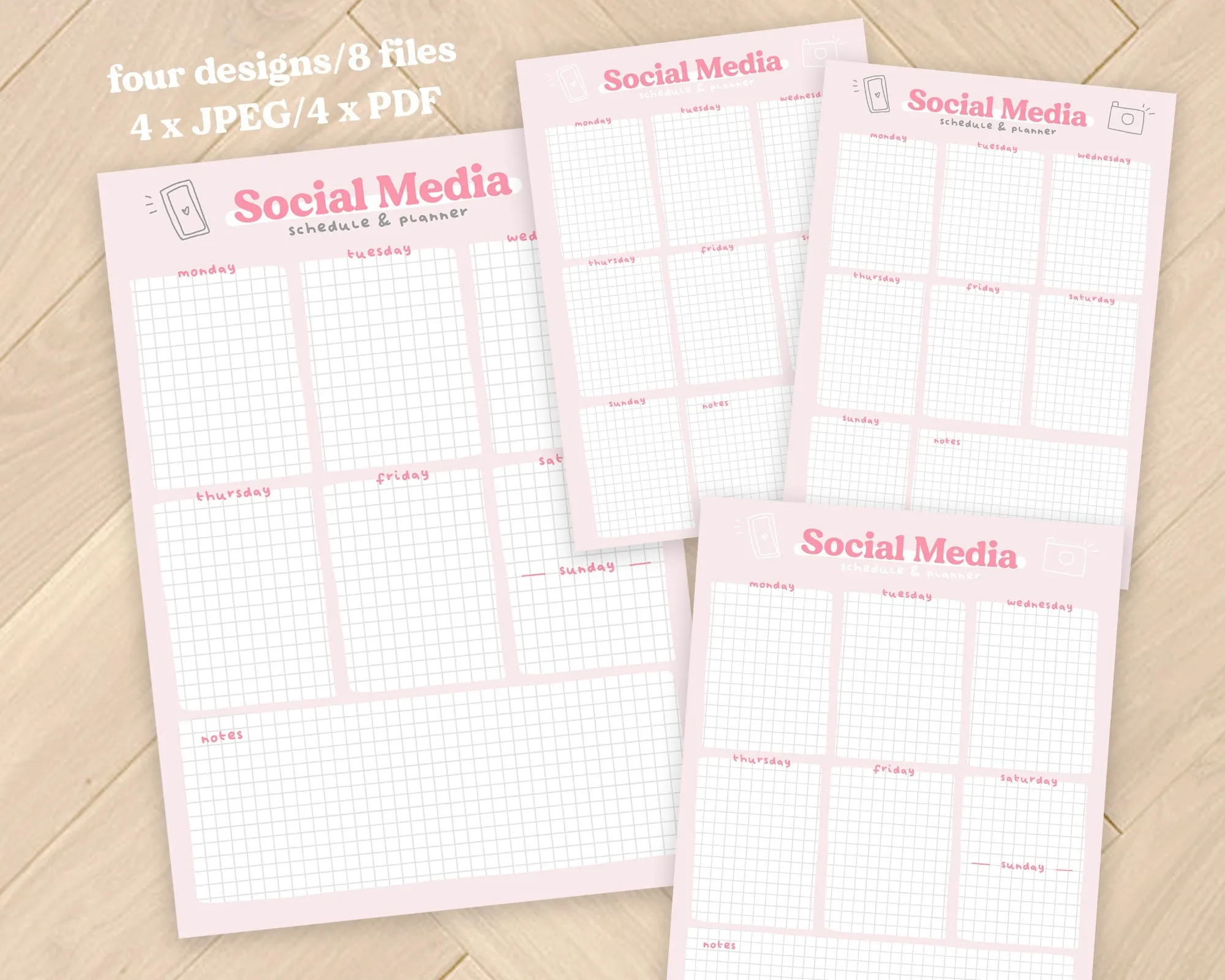 Printable Social Media Weekly Planner | Digital Download for Scheduling and Content Planning