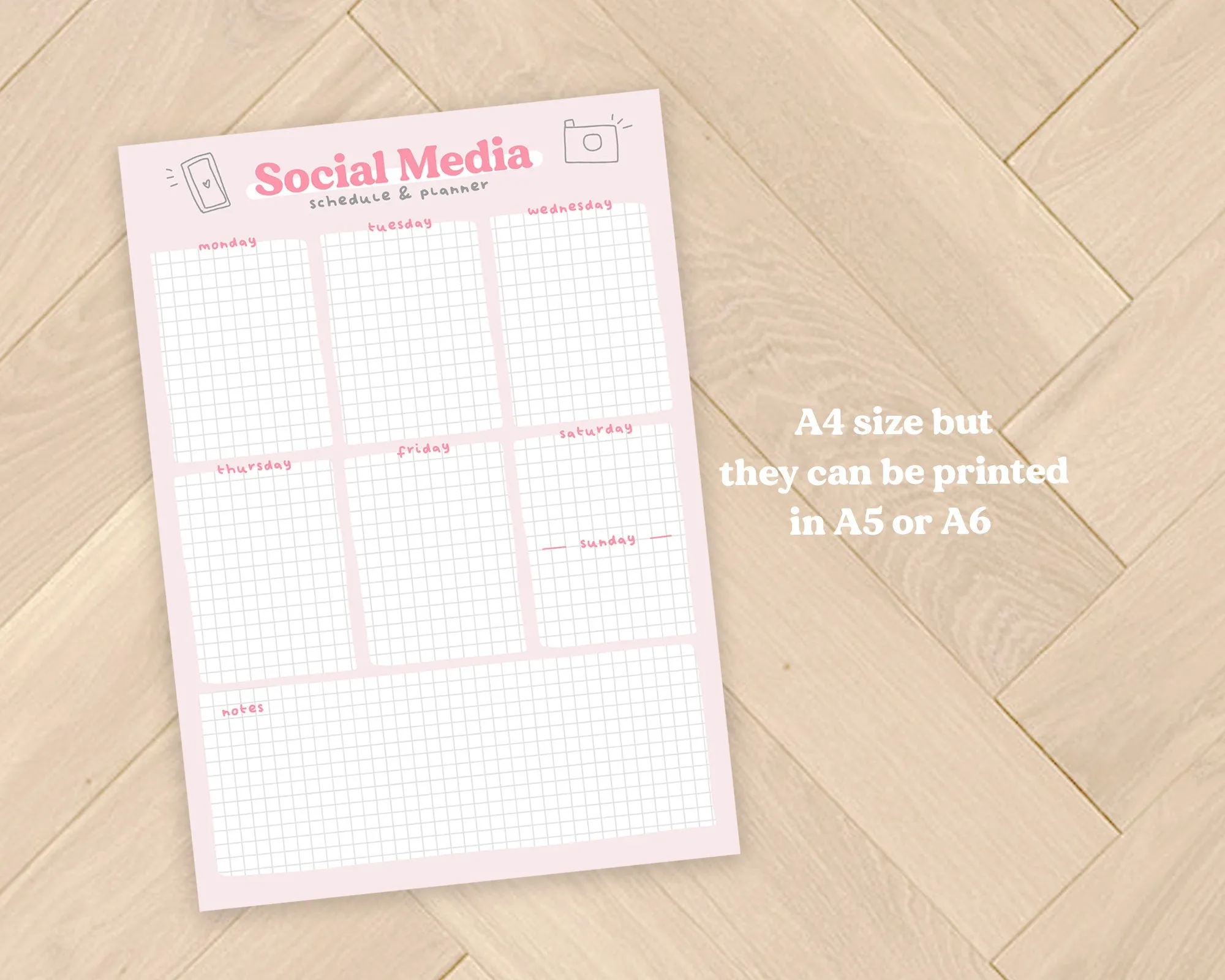 Printable Social Media Weekly Planner | Digital Download for Scheduling and Content Planning