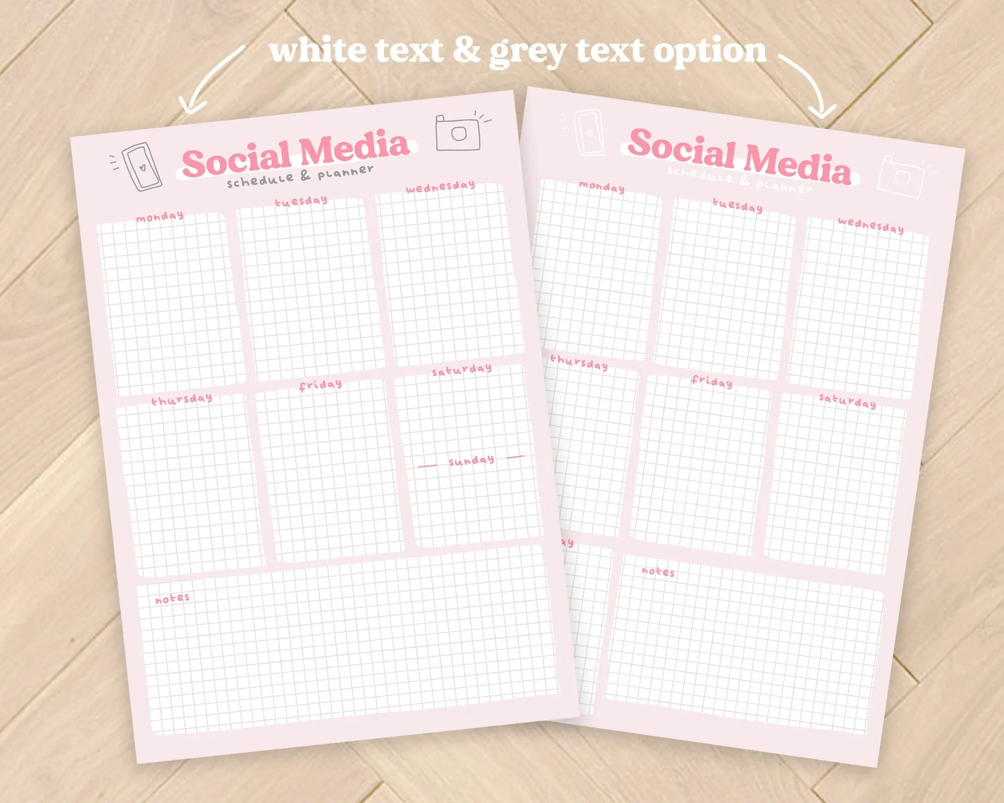 Printable Social Media Weekly Planner | Digital Download for Scheduling and Content Planning
