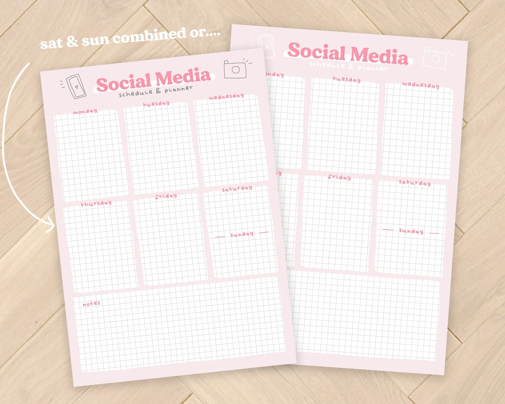 Printable Social Media Weekly Planner | Digital Download for Scheduling and Content Planning
