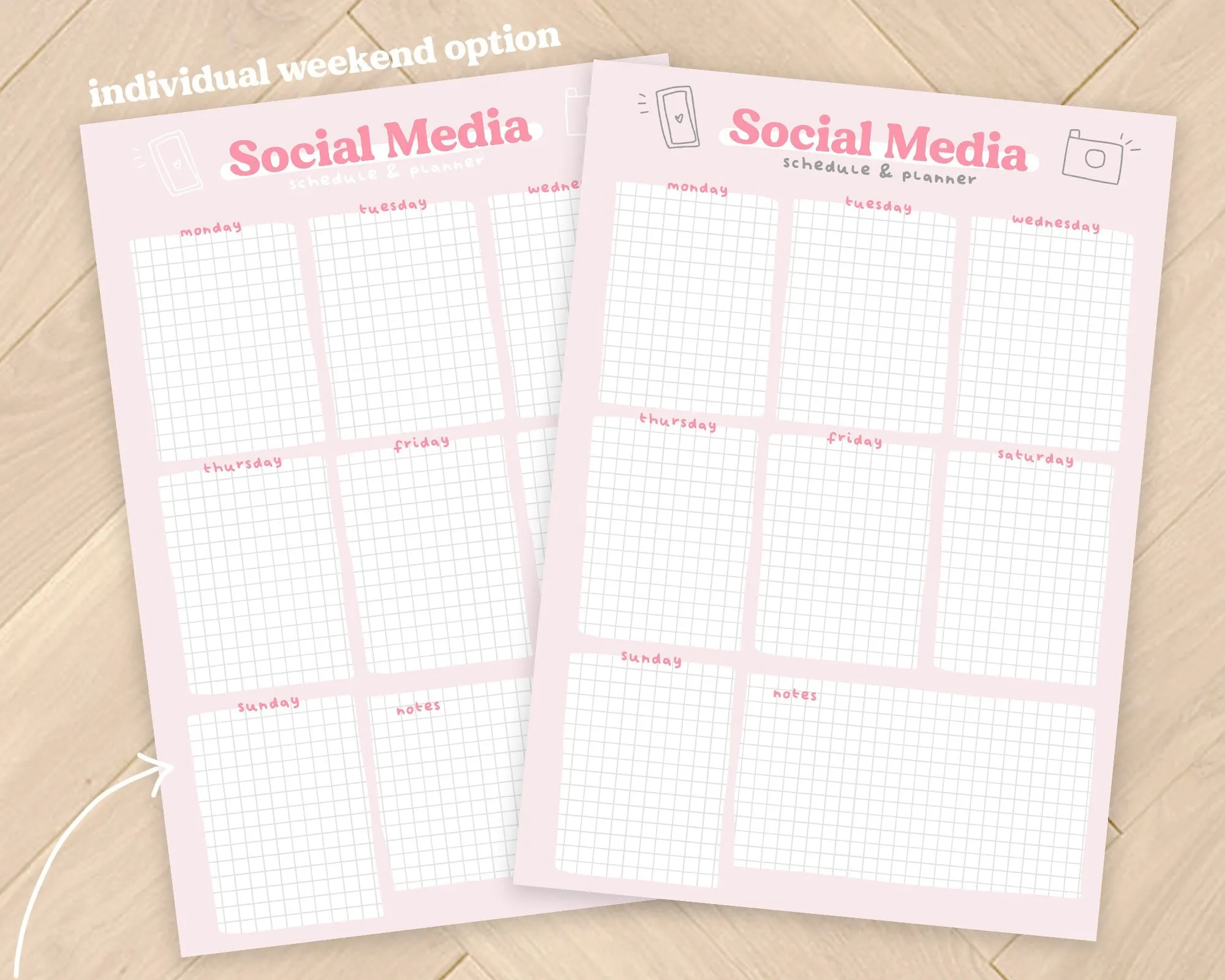 Printable Social Media Weekly Planner | Digital Download for Scheduling and Content Planning