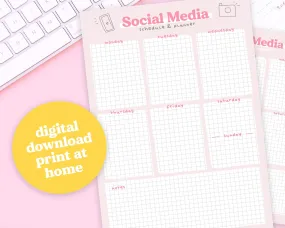 Printable Social Media Weekly Planner | Digital Download for Scheduling and Content Planning