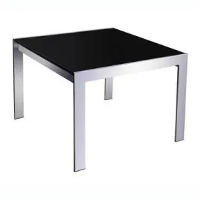 Rapid Coffee Table Black Glass Chrome Frame 600 X 600Mm