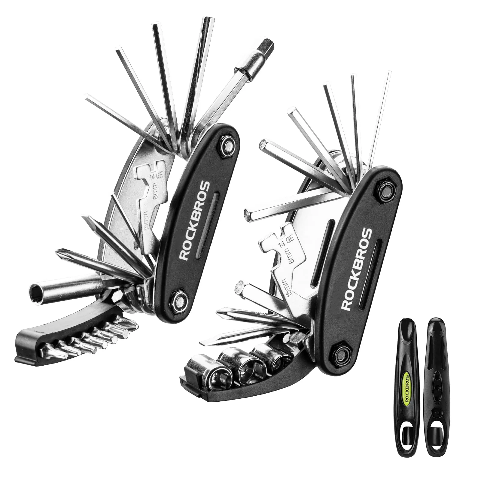ROCKBROS Bike Foldable Repair Kit 16-in-1 Multi-Function Portable Allen Wrench and Tire Lever