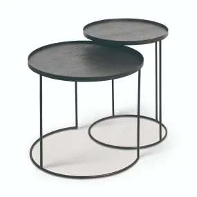 Round Tray Nesting Side Table Set - Small/Large