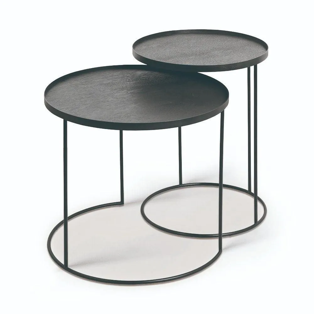 Round Tray Nesting Side Table Set - Small/Large
