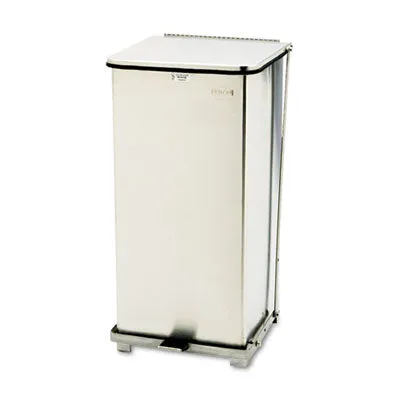 Rubbermaid Defenders Biohazard Step Can, Square, Steel, 24 gal, White (ST24EPLWH)