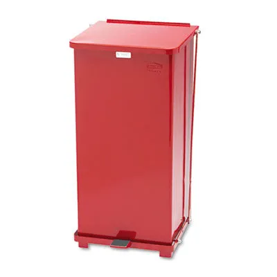 Rubbermaid Defenders Biohazard Step Can, Square, Steel, 24 gal, White (ST24EPLWH)