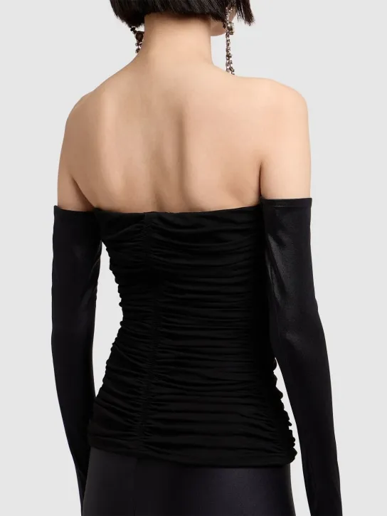 Saint Laurent   Sleeveless viscose bustier top 