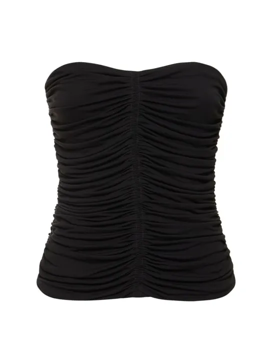 Saint Laurent   Sleeveless viscose bustier top 