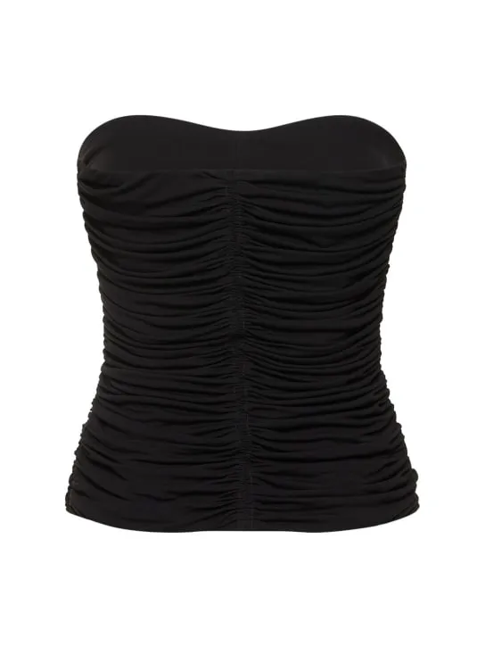 Saint Laurent   Sleeveless viscose bustier top 