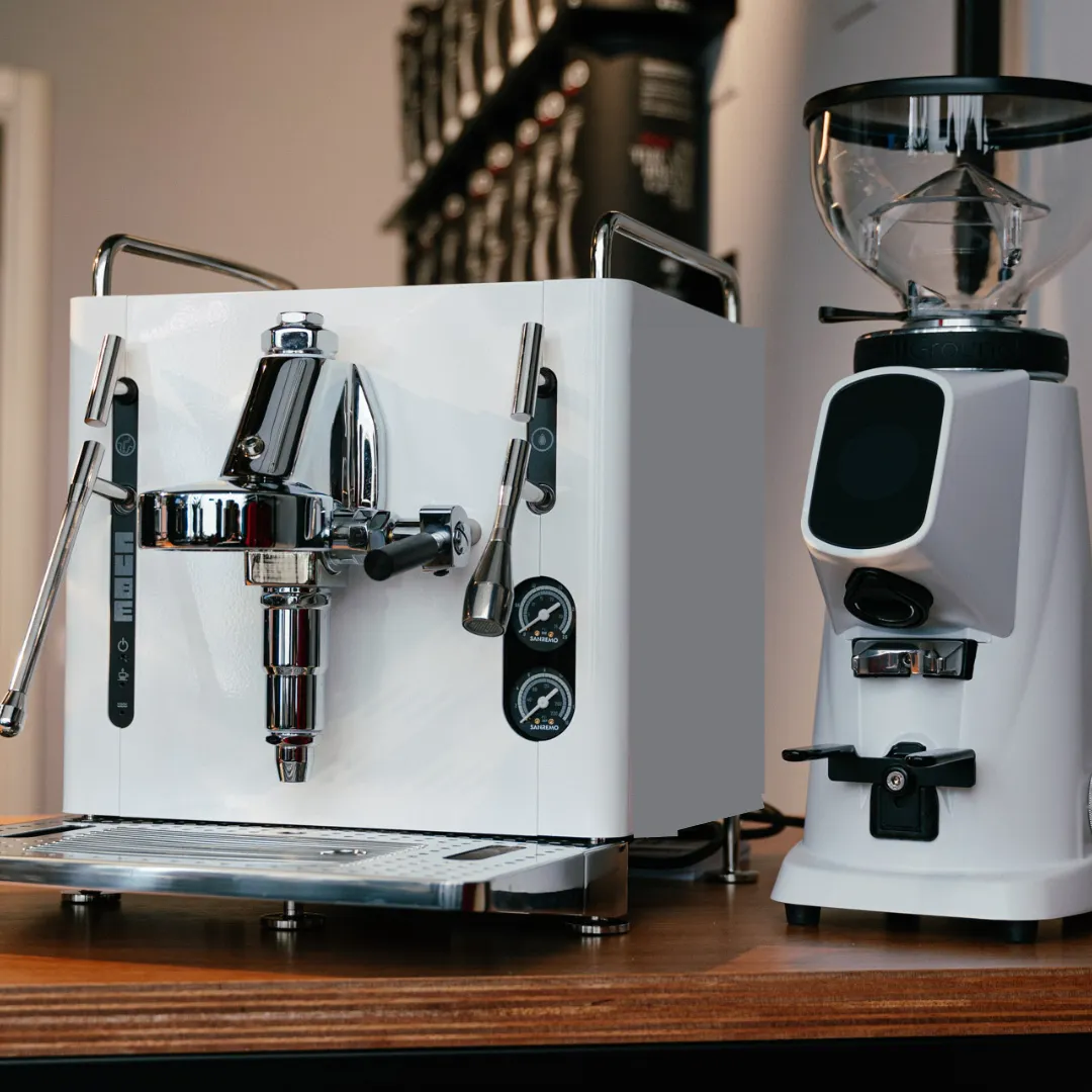 Sanremo | CUBE Espresso Machine in White (used)   Allground Grinder in Black or White (demo)