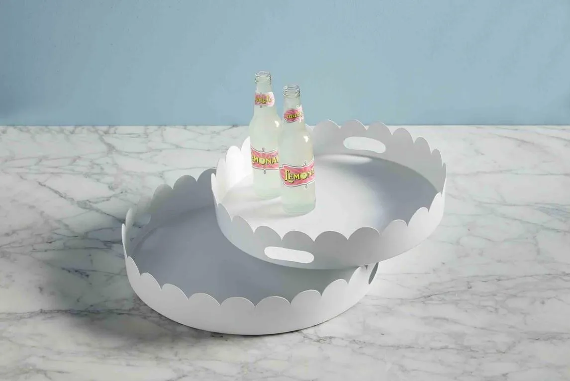 Scalloped Metal Trays
