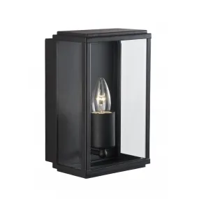 Searchlight 8204BK Box Outdoor Wall & Porch Light - 1 Light Black Rectangle Box