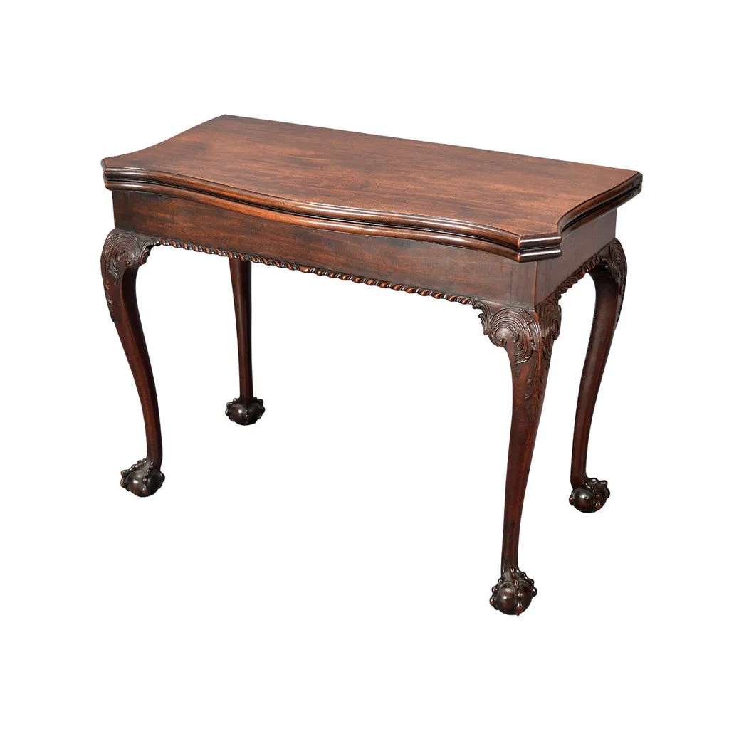 Serpentine Card Table on Cabriole Legs