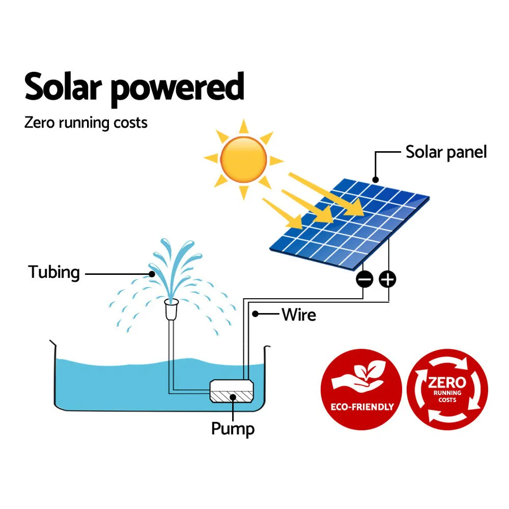 Solar Pond Pump Water Fountain Outdoor Powered Submersible Filter 4FT