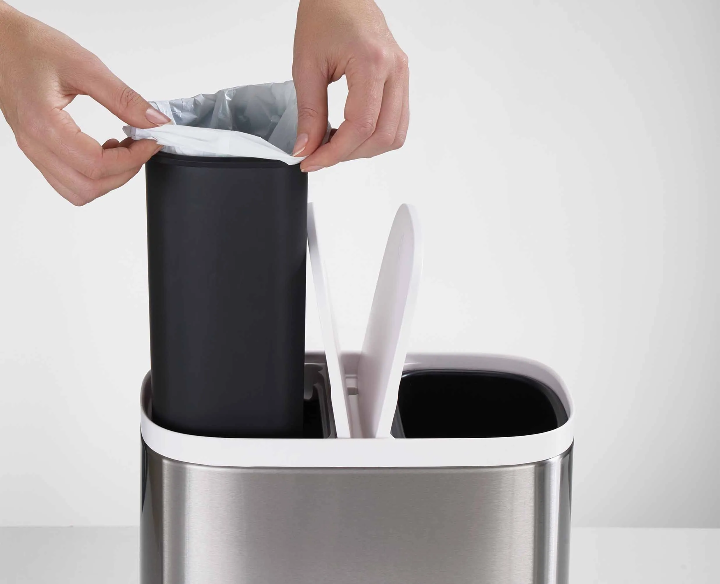 Split™ 6L Stainless-steel Waste & Recycling Bin