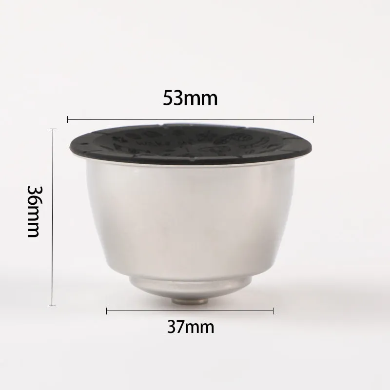 Stainless Steel Refillable Capsules And 100 Lids for Nespresso