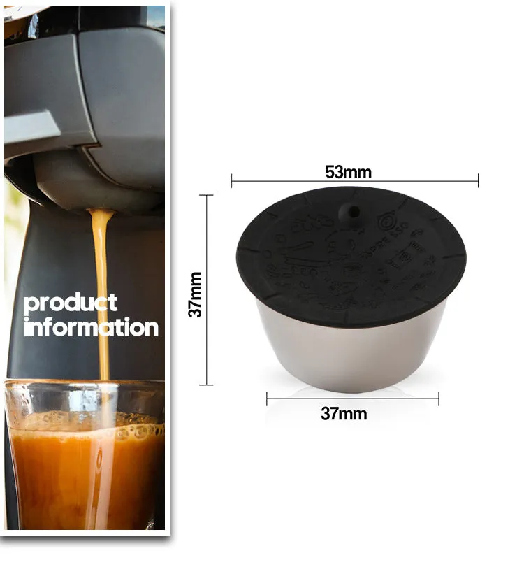 Stainless Steel Refillable Capsules And 100 Lids for Nespresso