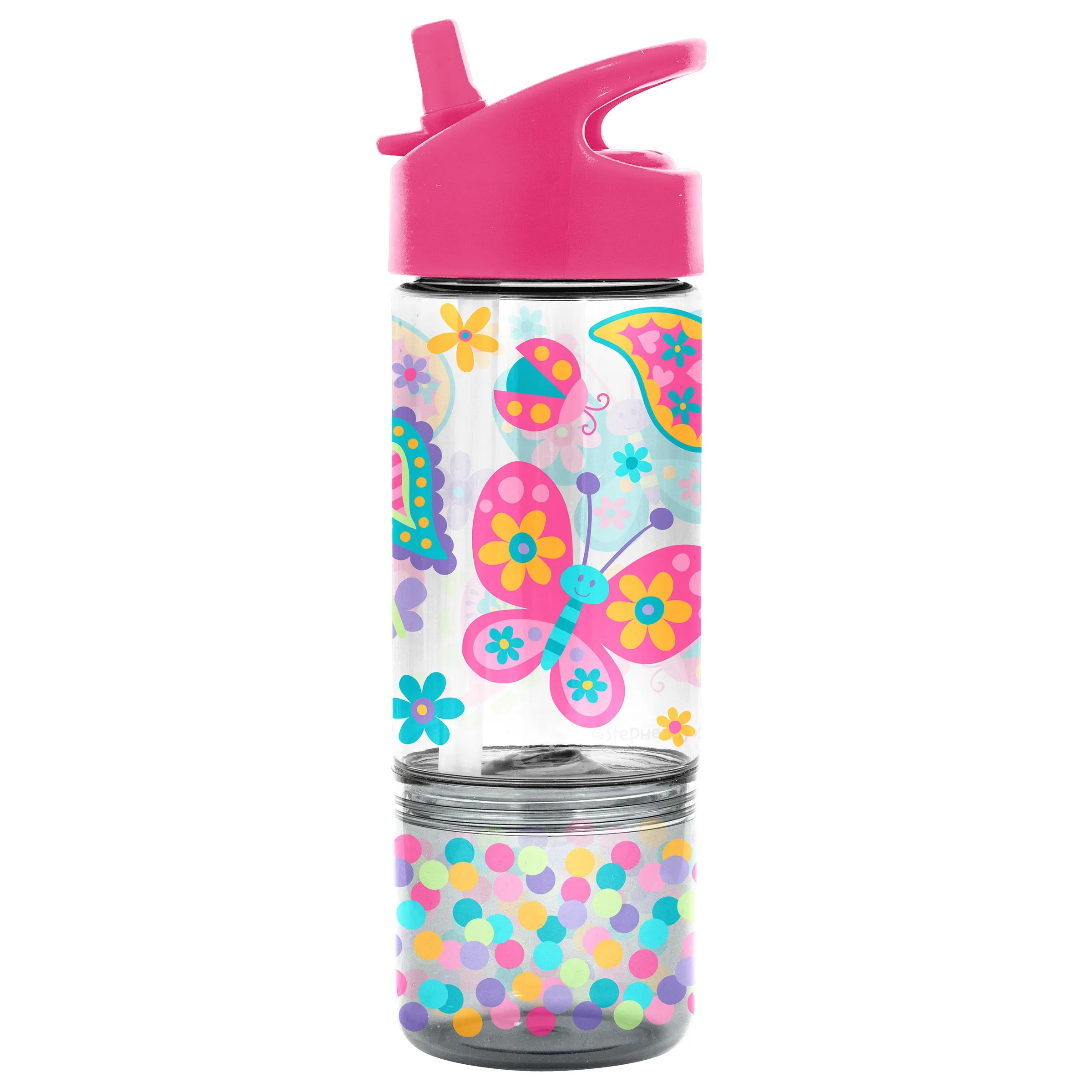 Stephen Joseph Sip and Snack Flip Top Bottle Butterfly