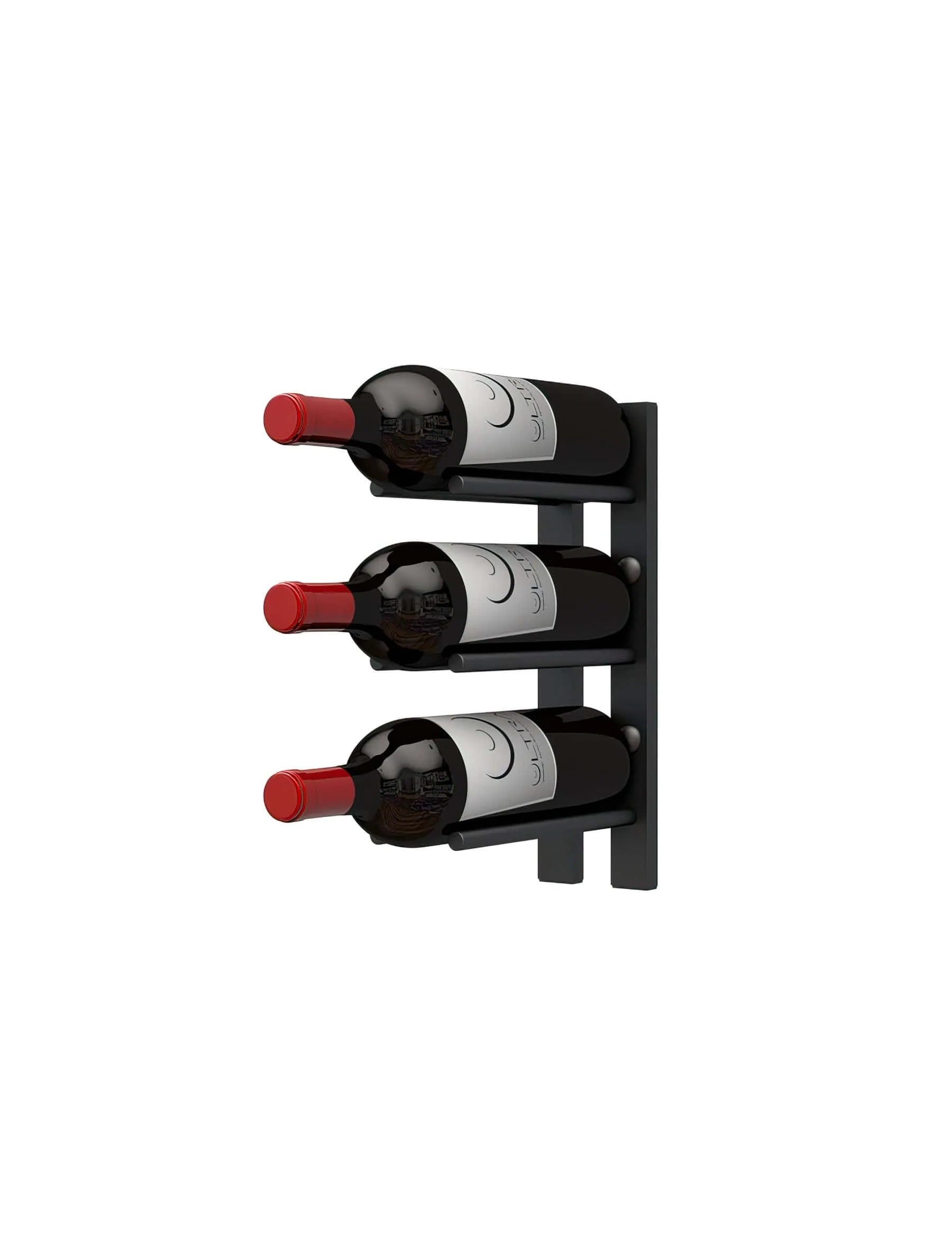 Straight Bottle ST Wall Mounted Wine Rails – 1FT Metal Wine Rack (3 Bottles)