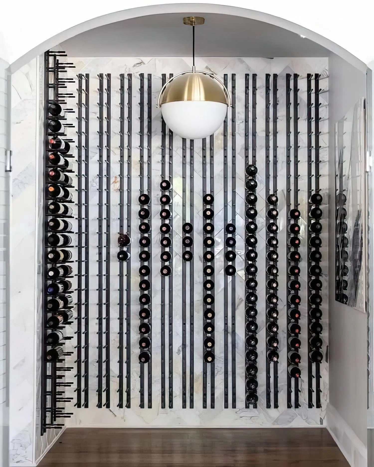 Straight Bottle ST Wall Mounted Wine Rails – 1FT Metal Wine Rack (3 Bottles)