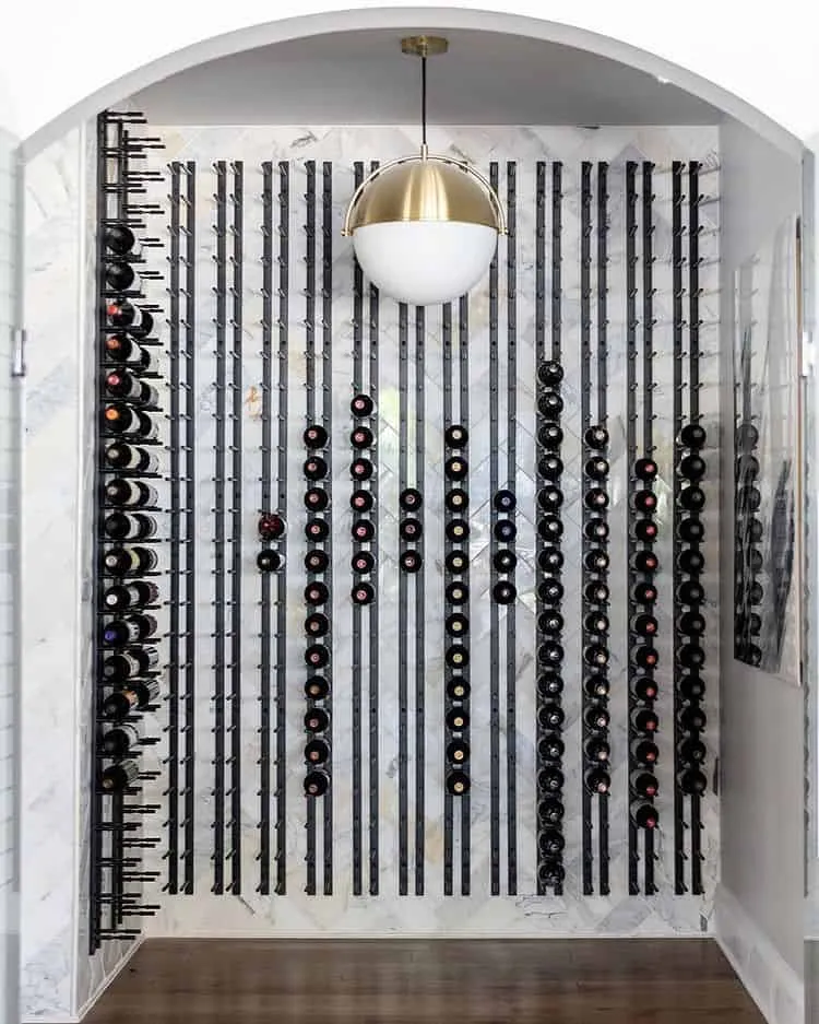 Straight Wall Rails - 3FT Metal Wine Rack (9 Bottles)