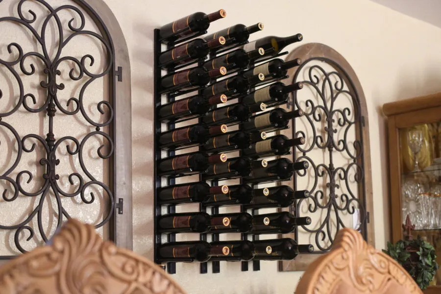 Straight Wall Rails - 3FT Metal Wine Rack (9 Bottles)