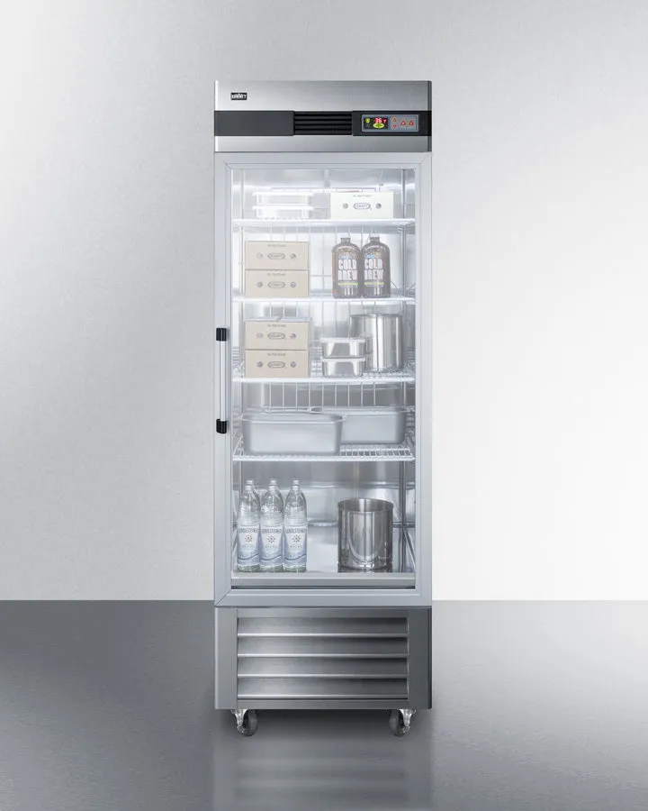 Summit 23 Cu.Ft. Glass Door Reach-In Refrigerator - SCR23SSG
