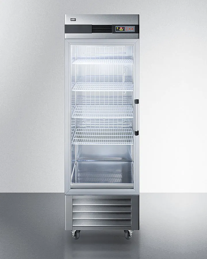 Summit 23 Cu.Ft. Glass Door Reach-In Refrigerator with Left Hand Door - SCR23SSGLH