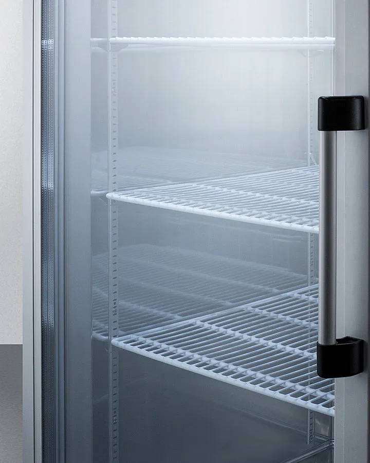 Summit 23 Cu.Ft. Glass Door Reach-In Refrigerator with Left Hand Door - SCR23SSGLH