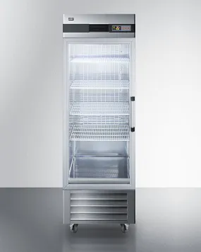 Summit 23 Cu.Ft. Glass Door Reach-In Refrigerator with Left Hand Door - SCR23SSGLH