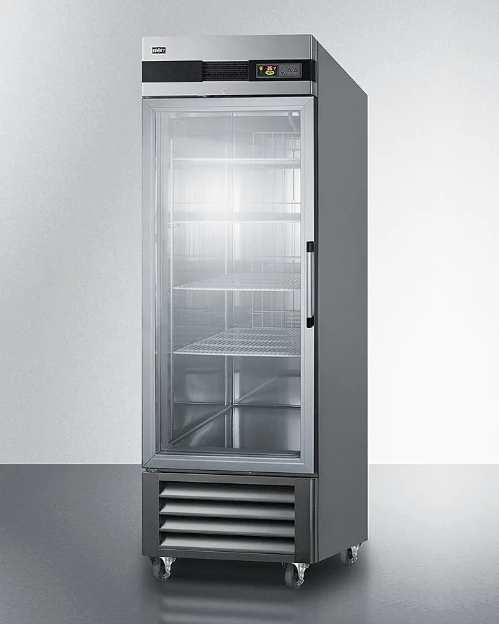 Summit 23 Cu.Ft. Glass Door Reach-In Refrigerator with Left Hand Door - SCR23SSGLH