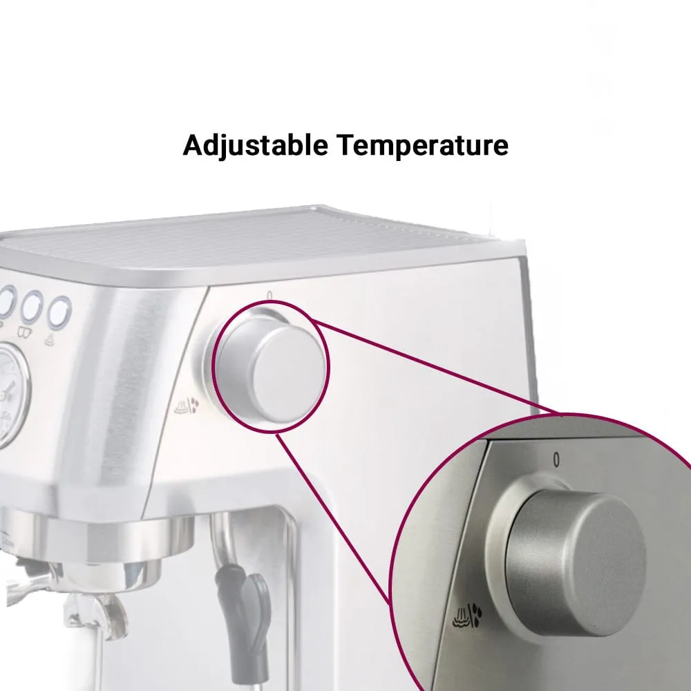 The Solis Perfetta Plus Silver Home Coffee Machine & Espresso Machine