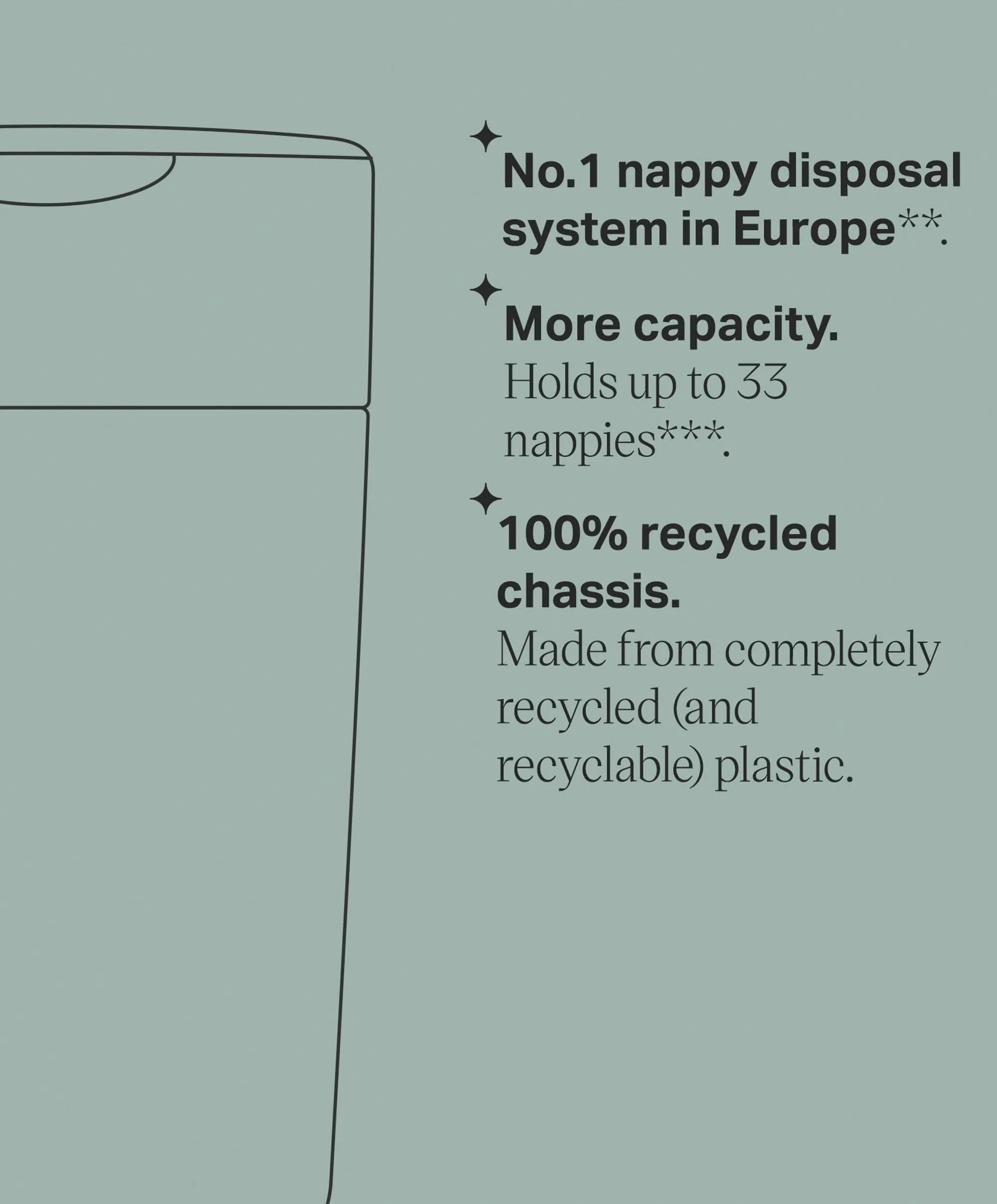 Tommee Tippee Twist & Click Advanced Nappy Bin & 6 Refill Cassettes