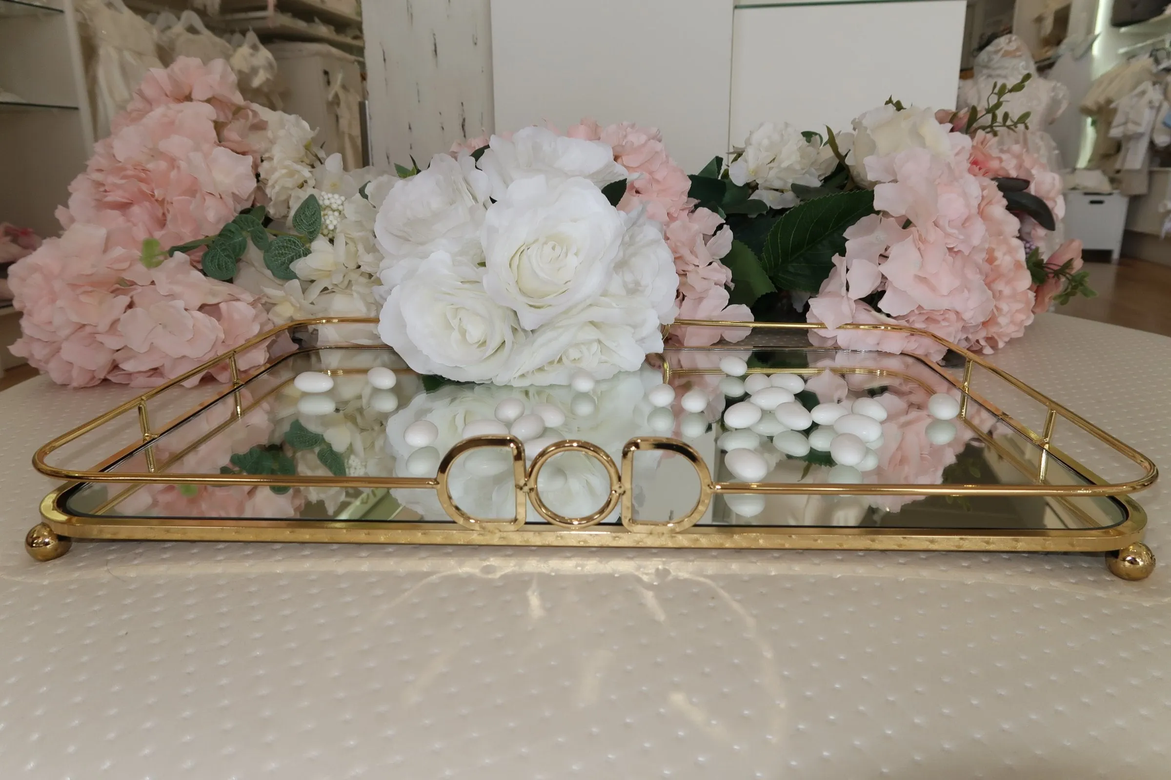 Tray - Gold Rectangular Vintage