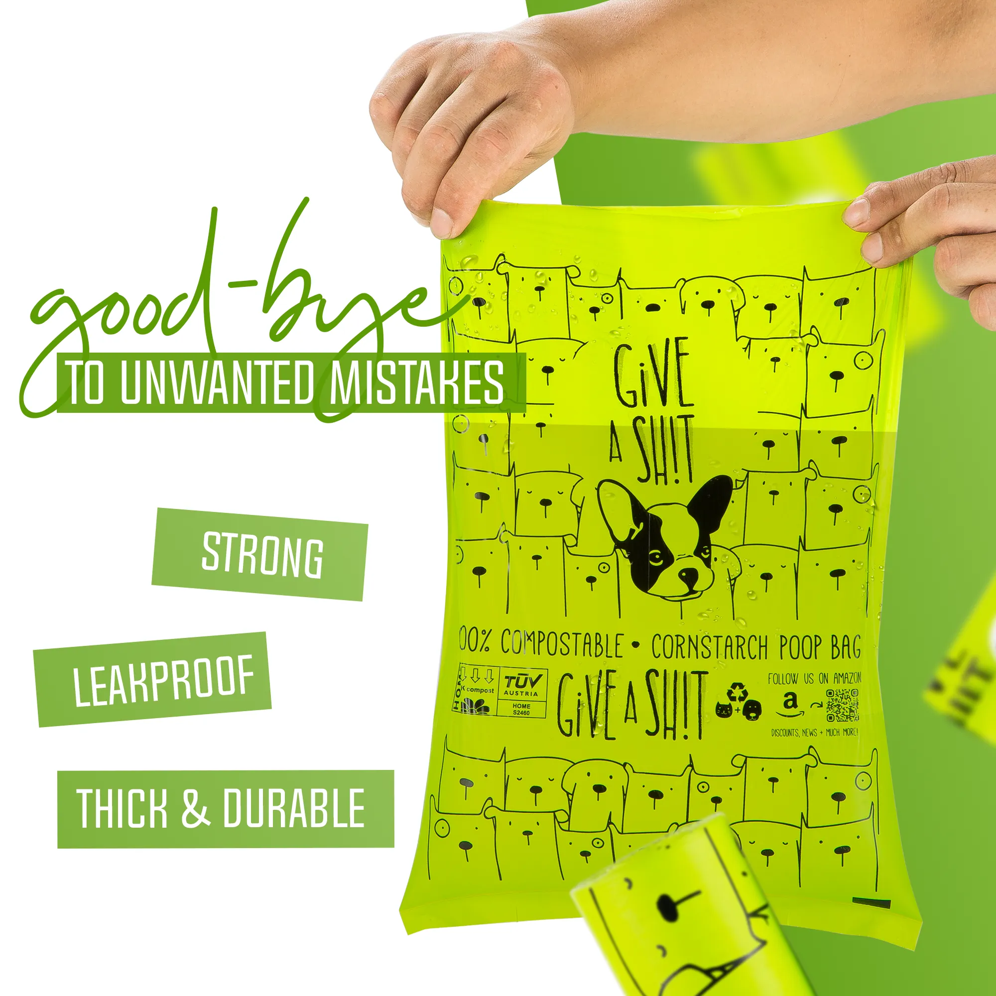 TÜV Austria HOME Compost Certified Dog Poop Bags - F2