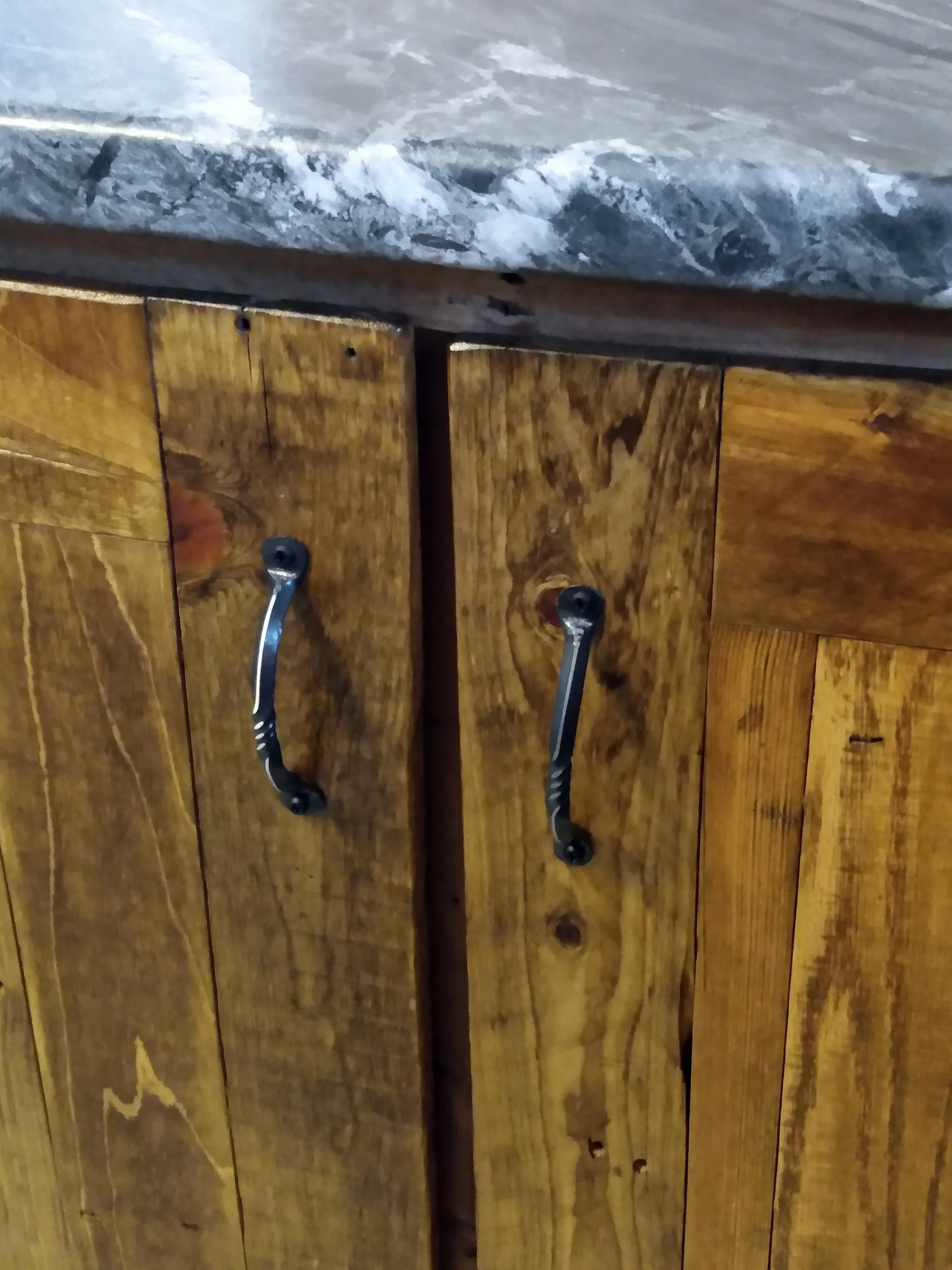 Twisted Iron Drawer Pulls - Black and Silver