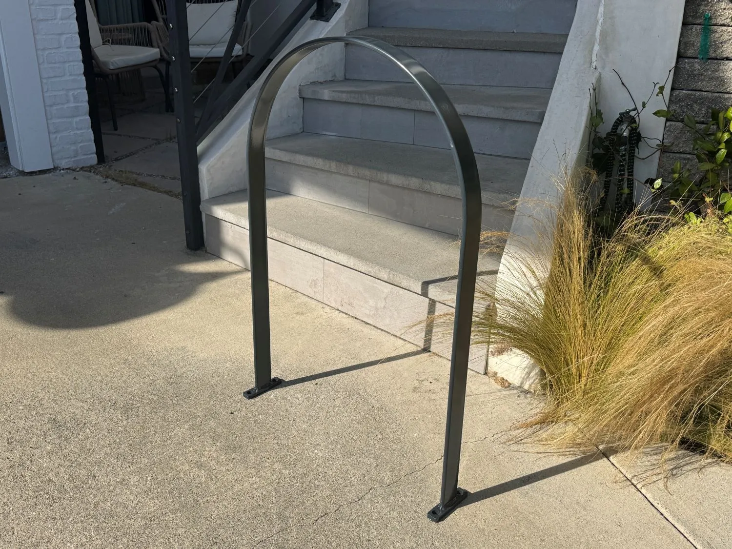 U-Shaped Industrial Metal Bike Rack for Sidewalks (Galvanized)