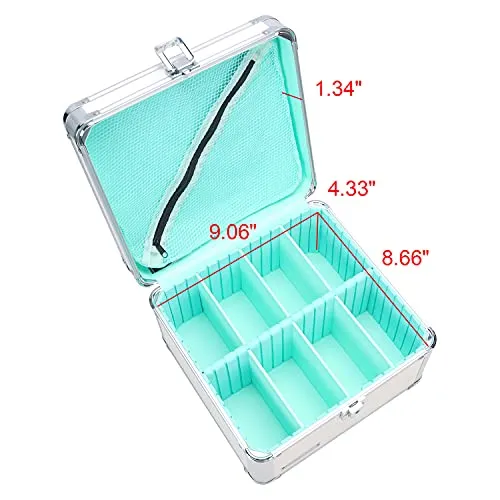 Vaultz Portable Safe Box - 10 x 10 x 6.5 Inch Large Storage Box with Lock, Mesh Pocket & Adjustable Compartments for Cash, Documents and Valuables - White