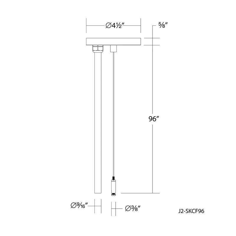 WAC J2-SKCF96 J2 Track Feed Canopy with Cable Suspension