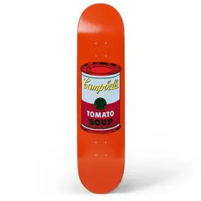 Warhol Soup Can Skateboard: Purple on Orange