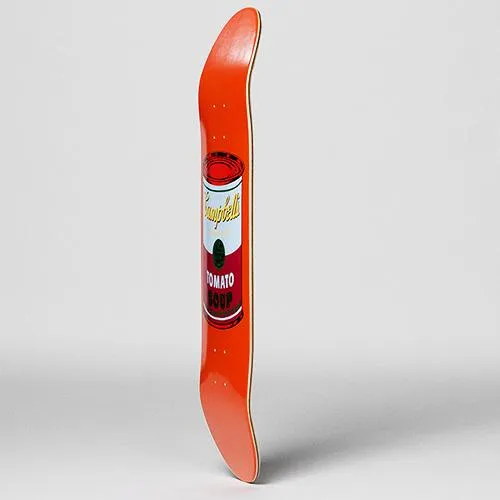 Warhol Soup Can Skateboard: Purple on Orange