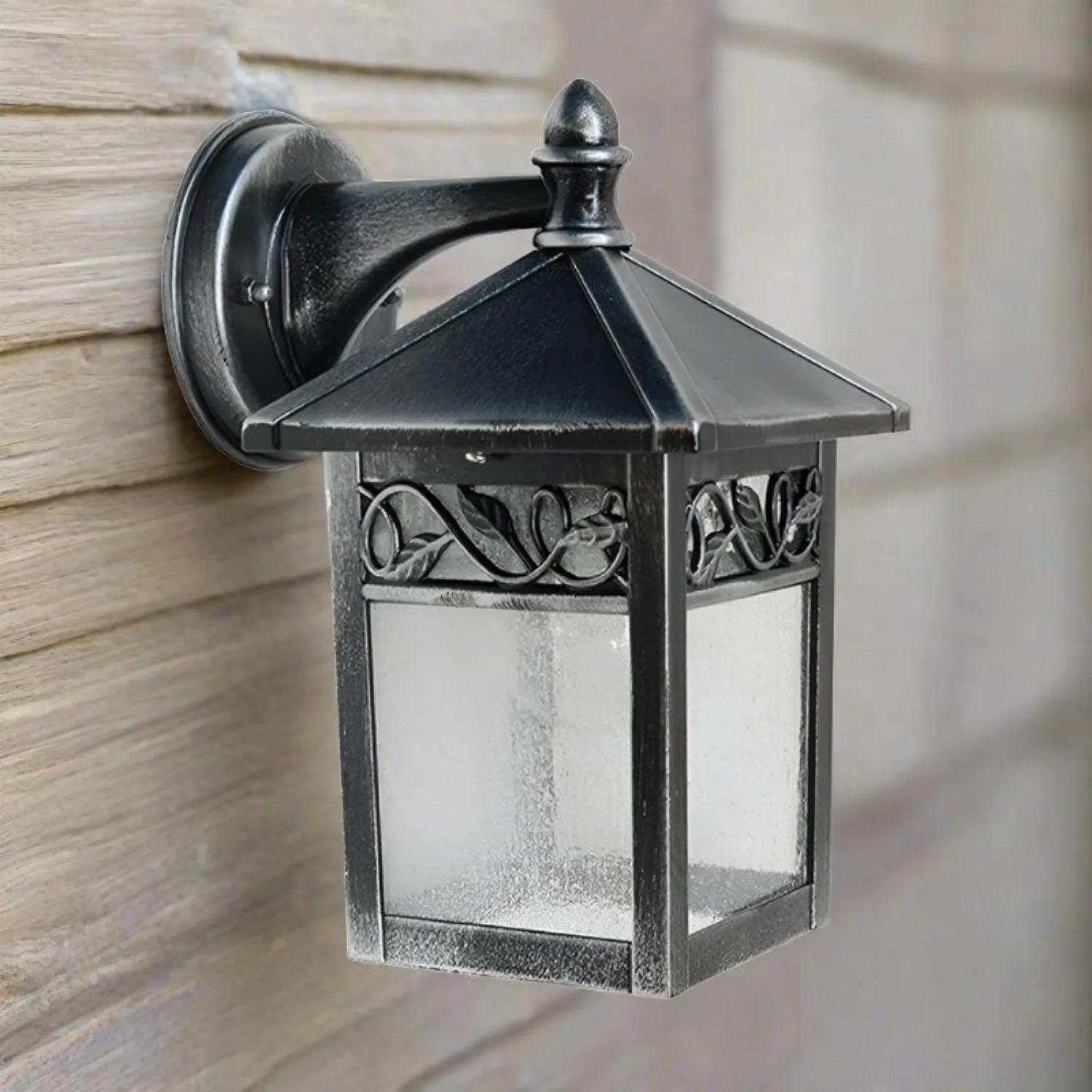 Winchcombe Outdoor Wall Lantern 1x60W in Black/Silver E27 Elstead Lighting - ELS.GZH-WC2