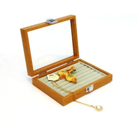 Wooden Glass Jewelry Box