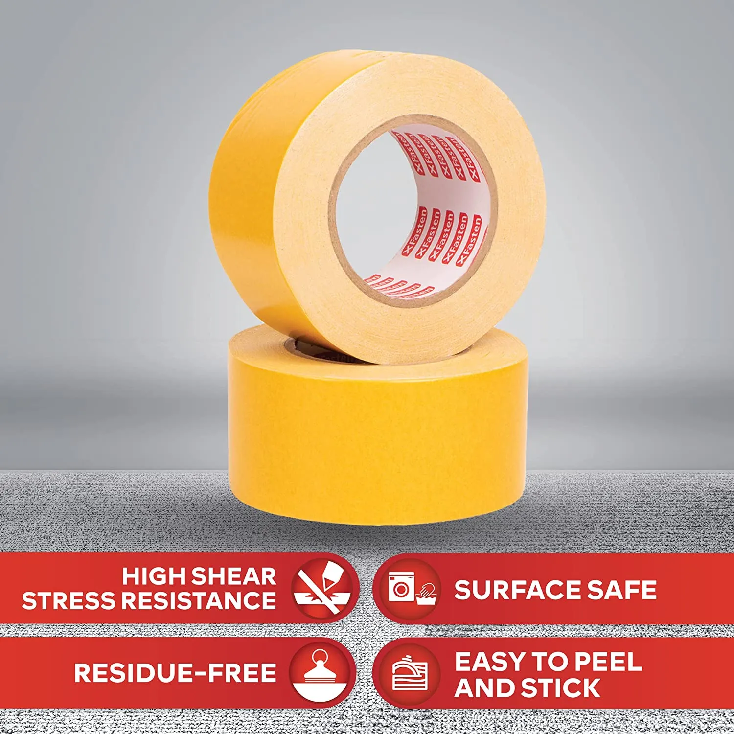XFasten Double Sided Woodworking Tape | 1 Inch x 20 Yards | 3-Pack