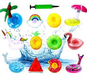 XIMISHOP 12pack Inflatable Drink HolderInflatable Cup Pool Drink Holder Floats Coasters for Summer Pool Party