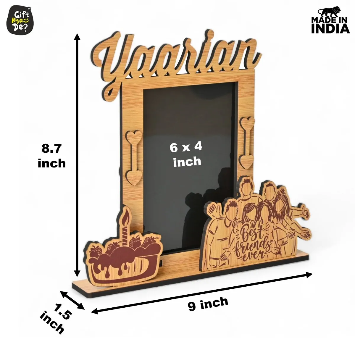Yaarian Photo Frame | Best Friends Ever Table/Desk Single Photo Frame (4" X 6")